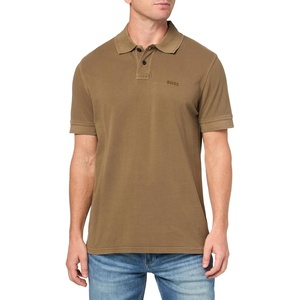 BOSS Men’s Basic Short Sleeve Pique Polo Shirt(Chestnut)