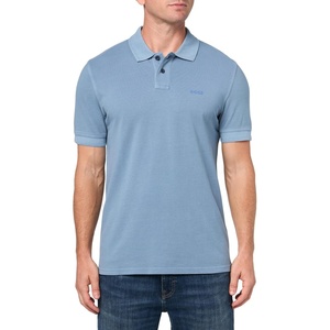 BOSS Men’s Basic Short Sleeve Pique Polo Shirt(Niagara Mist)