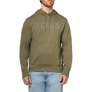 BOSS Men’s Big Logo Cotton Hooded Sweatshirt(Kalamata Green)