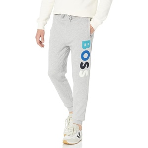 BOSS Men’s Bold Logo French Terry Sweatpants(Opal Grey Melange)