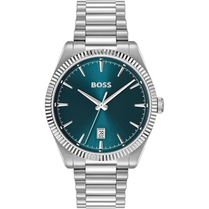 BOSS Men’s Cheswick Link Bracelet Dress Watch, 39mm(Silver-Blue)