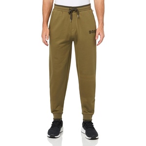 BOSS Men’s Fashion Cuffed Lounge Pants with Side Logo(Spinach Green)