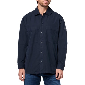 BOSS Men’s Garment Dyed Twill Overshirt(Light Midnight Zone)