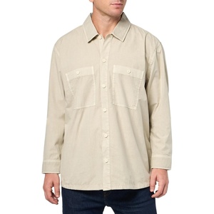 BOSS Men’s Garment Dyed Twill Overshirt(Oat Cream)