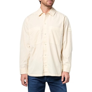 BOSS Men’s Garment Dyed Twill Overshirt(Seed Pearl)