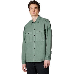 BOSS Men’s Garment Dyed Twill Overshirt(Spinach Green)