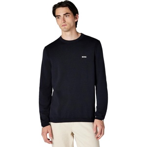 BOSS Men’s Knitted Crew Neck Pullover Light Sweater(Bruce Blue)