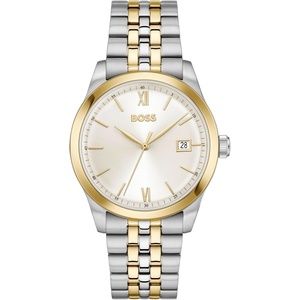 BOSS Men’s Langford Leather or Link Bracelet Dress Watch, 39mm(Two Tone)