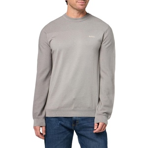BOSS Men’s Momentum Pullover Crewneck Sweater(Frost Grey)