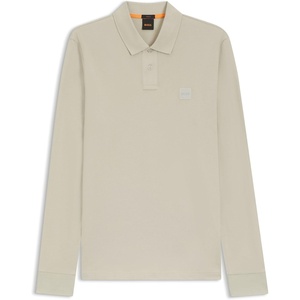 BOSS Men’s Passerby Longsleeved Polo Shirt, Dark Blue(Light Beige)