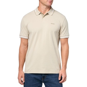 BOSS Men’s Paul Modern Essential Polo(Almond Milk Cream)