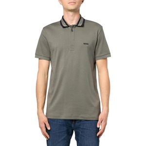 BOSS Men’s Paul Modern Essential Polo(Fossil Grey)