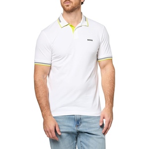BOSS Men’s Paul Modern Essential Polo(White Gloss)