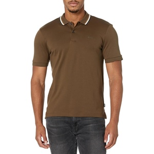 BOSS Men’s Penrose Stripe Collar Polo Shirt(Marshland Green)