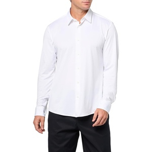 BOSS Men’s Performance Stretch Button Down Shirt(Powder White)