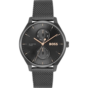 BOSS Men’s Quartz Chronograph Watch, Dual Dial, 5 ATM Water Resistant up to 50 Meters, Gift for Him(Tyler Black Sunray)