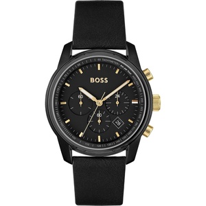 BOSS Men’s Quartz Chronograph Watch, Multi Dial, Innovative and Water Resistant up to 50 Meters 5ATM, Gift for Him(Trace Black)