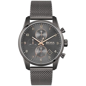 BOSS Men’s Quartz Watch – Grey Dial with Stainless Steel Strap – Sleek and Modern Everyday Timepiece(Skymaster Grey)