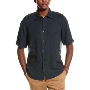 BOSS Men’s Regular Fit Cotton Oxford Short-Sleeve Shirt(Midnight Navy)