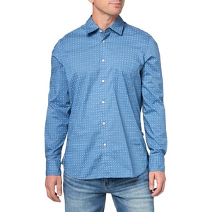 BOSS Men’s Remiton Long Sleeve Button Down Shirt(Blue Sapphire)