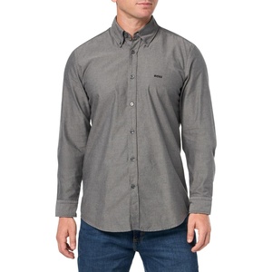 BOSS Men’s Rickert Long Sleeve Oxford Shirt(Cement Grey)