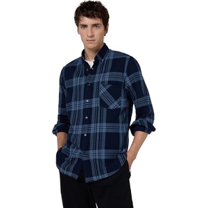 BOSS Men’s Rickert Long Sleeve Oxford Shirt(Dark Sky Plaid)