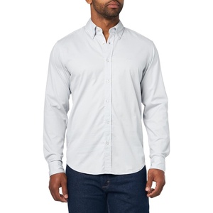 BOSS Men’s Rickert Long Sleeve Oxford Shirt(Grey Skies)