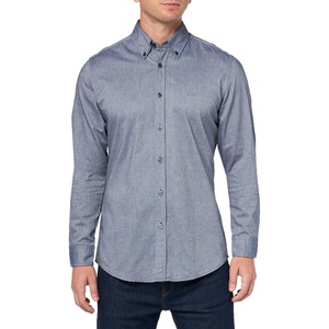 BOSS Men’s Rickert Long Sleeve Oxford Shirt(Light Blueberry Blue)