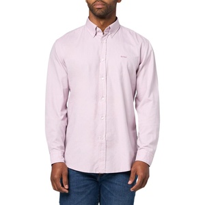 BOSS Men’s Rickert Long Sleeve Oxford Shirt(Mauve Shadows)