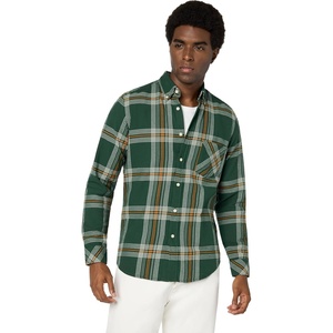 BOSS Men’s Rickert Long Sleeve Oxford Shirt(Olive Plaid)
