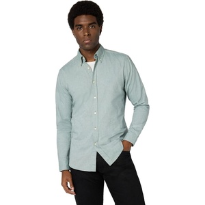 BOSS Men’s Rickert Long Sleeve Oxford Shirt(Spinach Green)