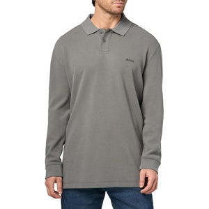 BOSS Men’s Small Logo Long Sleeve Polo Shirt(Frozen Clay)