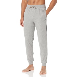BOSS Men’s Soft Cotton Cuffed Lounge Pants(Light Grey Melange)
