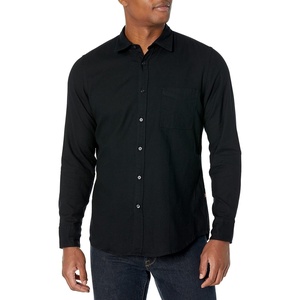 BOSS Men’s Soft Flannel Button Down Shirt(Black Oil)