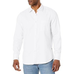 BOSS Men’s Soft Flannel Button Down Shirt(Blank White)