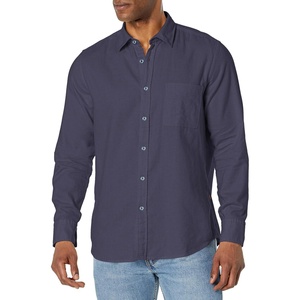 BOSS Men’s Soft Flannel Button Down Shirt(Deep Sea Blue)