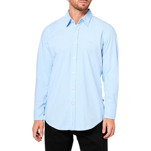 BOSS Men’s Soft Flannel Button Down Shirt(French Blue)