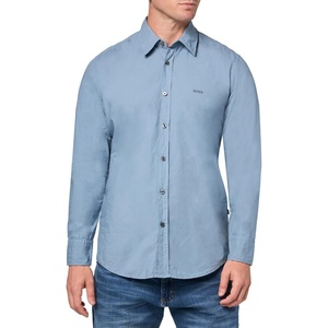 BOSS Men’s Soft Flannel Button Down Shirt(Niagara Mist)