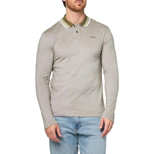 BOSS Men’s Square Patch Logo Oxford Long Sleeve Polo Shirt(Kalamata Green)