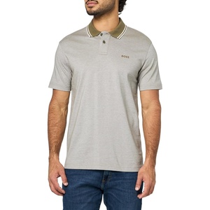 BOSS Men’s Square Patch Logo Oxford Polo Shirt(Kalamata Green)