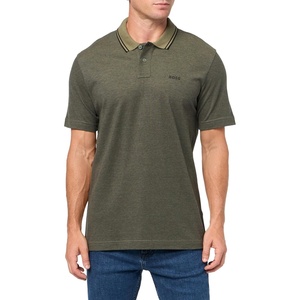 BOSS Men’s Square Patch Logo Oxford Polo Shirt(Lettuce Green)