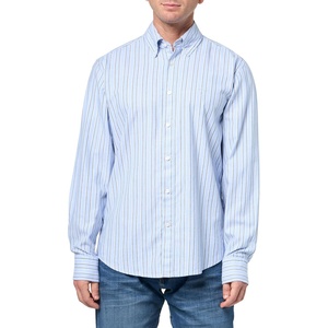 BOSS Men’s Stripe Oxford Button Down Shirt(Forever Blue)