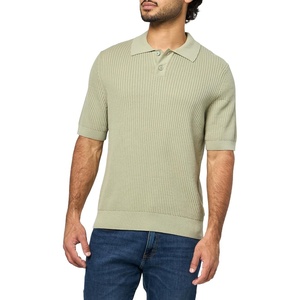BOSS Men’s Textured Knit Polo Short Sleeve Shirt(Moss Green)