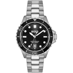 BOSS Men’s Troper Sport Watch, Blue Silicone Strap 5B Modern, Stylish Timepiece – Gift for Him 42mm(Silver-Black)