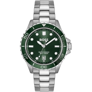 BOSS Men’s Troper Sport Watch, Blue Silicone Strap 5B Modern, Stylish Timepiece – Gift for Him 42mm(Silver-Green)