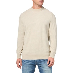BOSS Men’s Two Tone Cotton Blend Knit Sweater(Dark Dust)