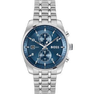 BOSS Skytraveller Men’s 44mm Chronograph Quartz Watch(Blue Silver)
