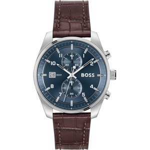 BOSS Skytraveller Men’s 44mm Chronograph Quartz Watch(Brown Strap)