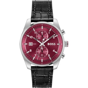 BOSS Skytraveller Men’s 44mm Chronograph Quartz Watch(Burgundy)