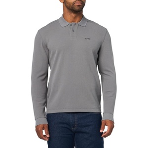 BOSS, Small Logo Long Sleeve Polo Shirt, Frozen Clay, S